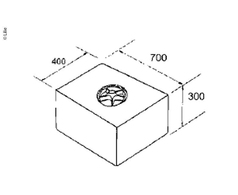 Nádrž na vodu 80l veľkosť 400x700x300 antracit