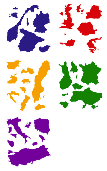 Sada nálepiek s motívom Európy