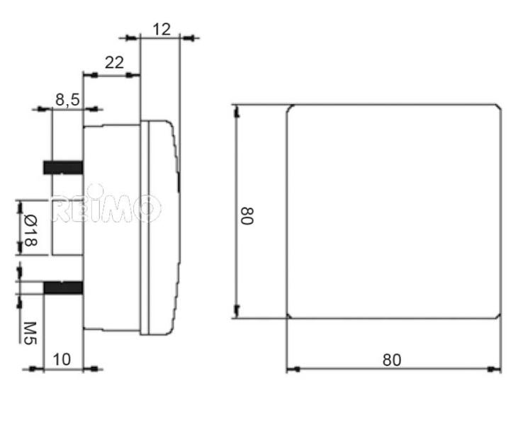 LED brzdové svetlo, číre, 12 V, 4 W, IP67, s káblom dĺžky 500 mm