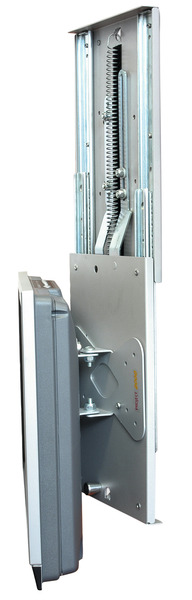 Držiak na TV, výsuvný smerom nadol, strieborný