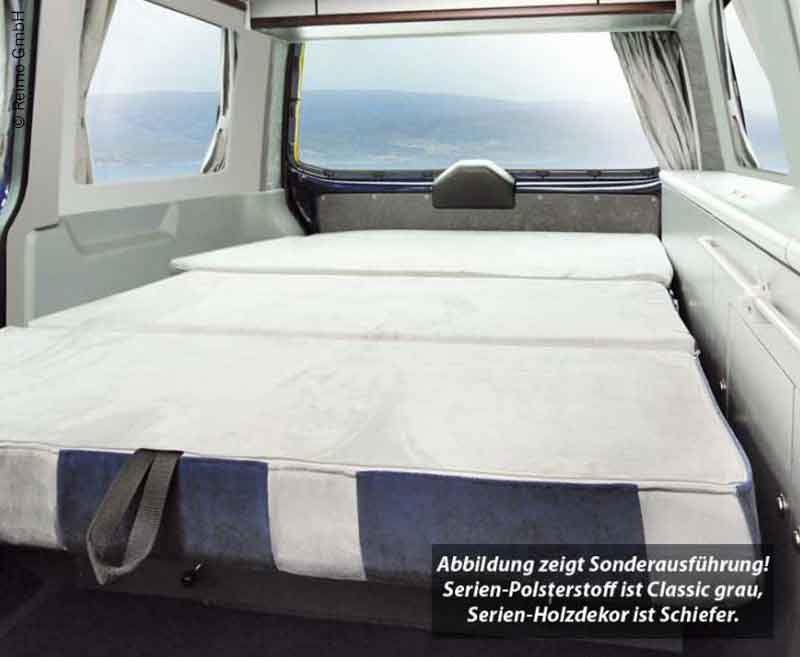 Spacie sedadlo VW T6/5 Trio Style V3000, veľkosť 8, 3-miestne, kožené, dvojfarebné, s volantom na pravej strane
