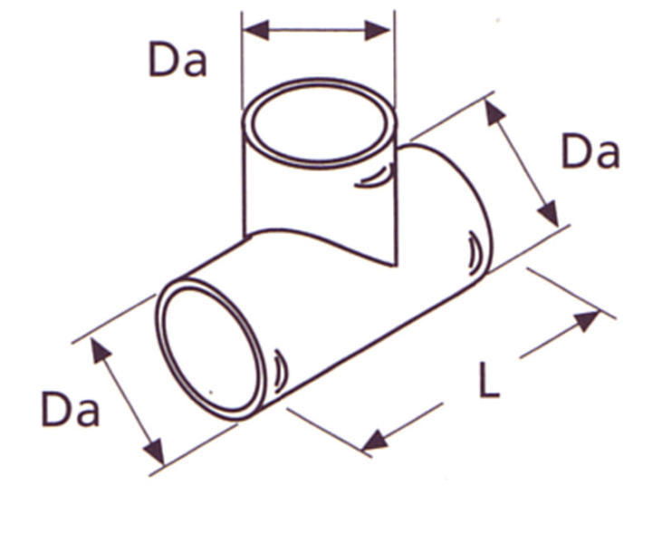 T-piece for pipe connection 90mm