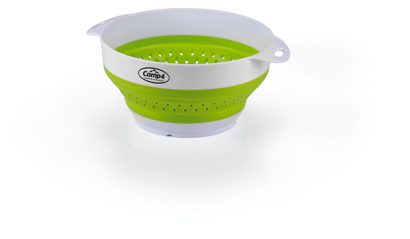 camping Silicone bowl   sieve, foldable, set, white/lime