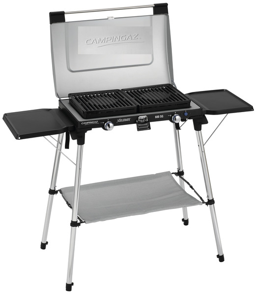 Kempingová kuchyňa - Plynový gril a plynový sporák, s 2 policami