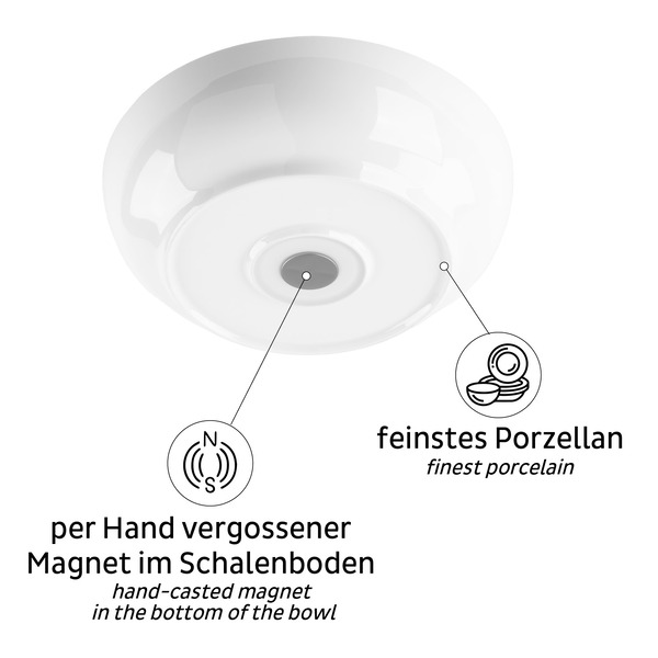Porcelánová magnetická miska na potraviny - biela</p>