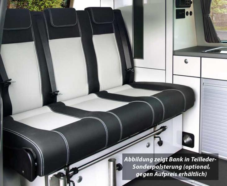 Spacie sedadlo VW T6/5 Trio Style V3000, veľkosť 10, 3-miestne, čalúnenie Classic, šedá