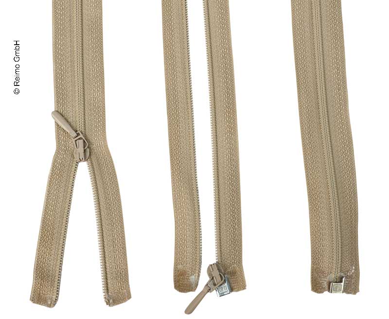 Zips 100 cm, deliteľný – s odopínateľnými zipsami, béžový, plastový