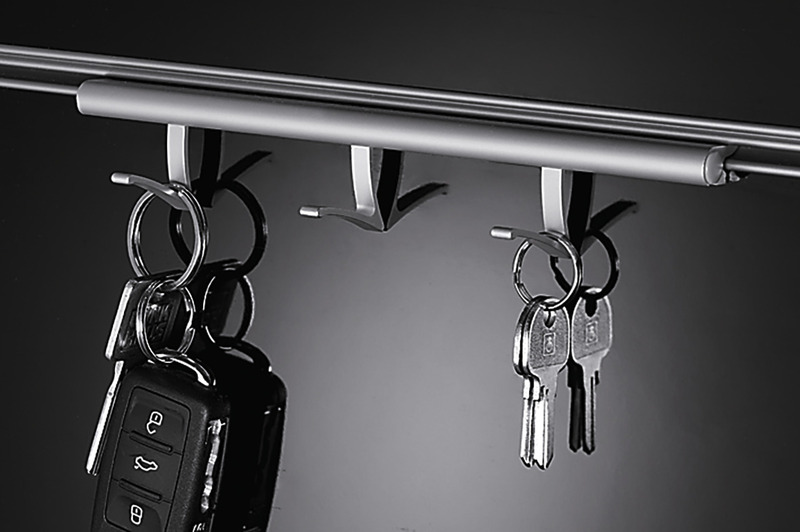 Odkladacia lišta s 3 háčikmi, hliník 200 mm