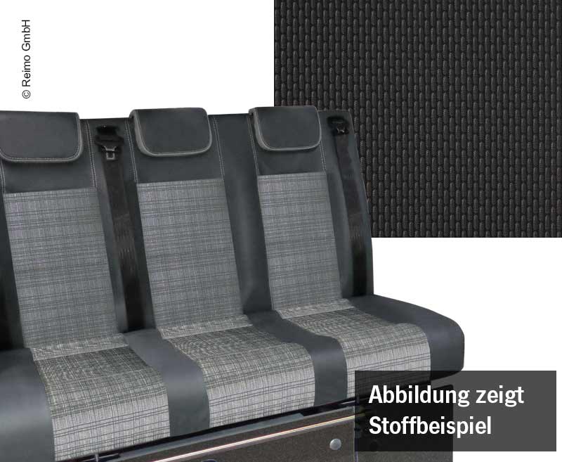 Spacie sedadlo VW T6.1, Trio Style V3000, veľkosť 10, 3-miestne. Čalúnenie Briks, dvojfarebné