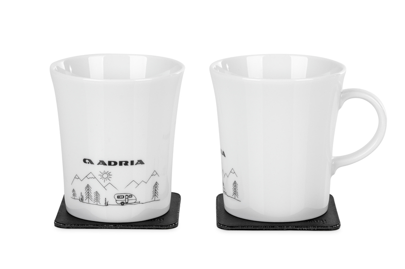 Porcelánové šálky ADRIA s magnetickým uchom „WOHNWAGEN“