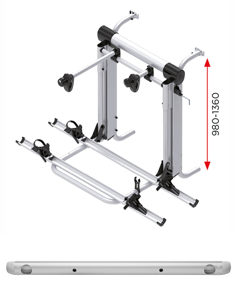 Nosič bicyklov Bike-Lift Standard Rail pre 2 e-biky alebo 3 bicykle do 60 kg</p>