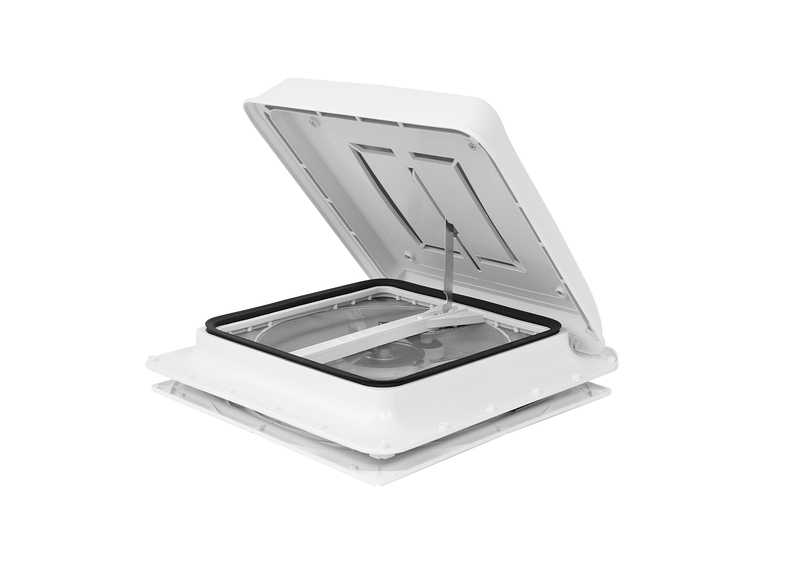 12 V strešná klapka s kľukovým mechanizmom Turbo-Vent Premium – 40 x 40 cm – biela klapka