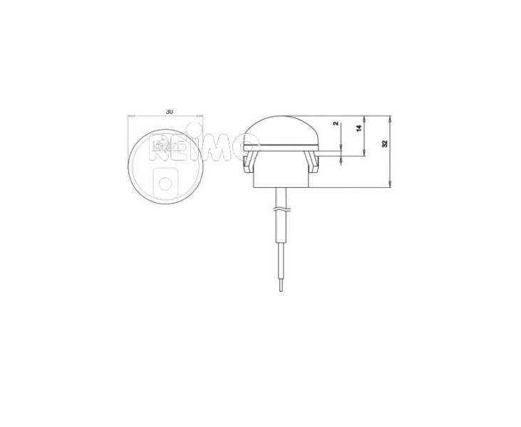 LED obrysové svetlo, 6–33 V, 0,6 W, číre, kábel 250 mm, IP67