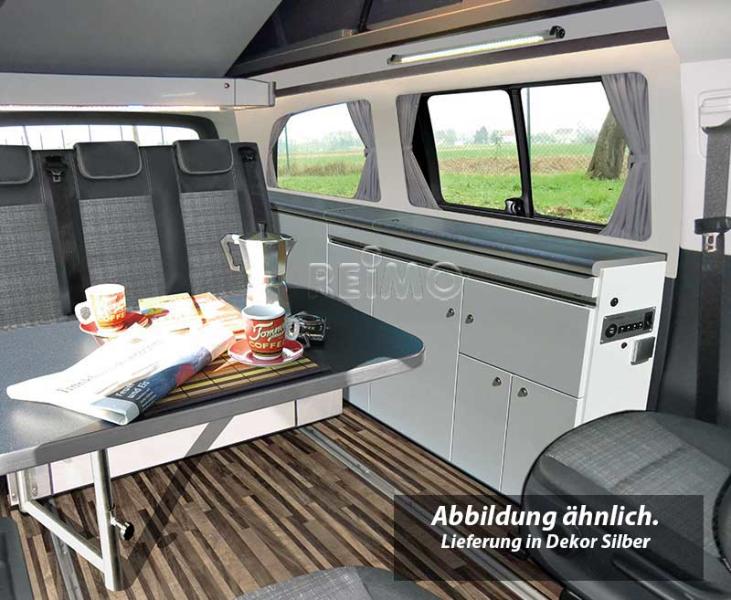 Séria nábytku ako prefabrikovaný diel bez techniky pre Mercedes Vito LR CityVan – vysokolesk antracitovo-strieborný
