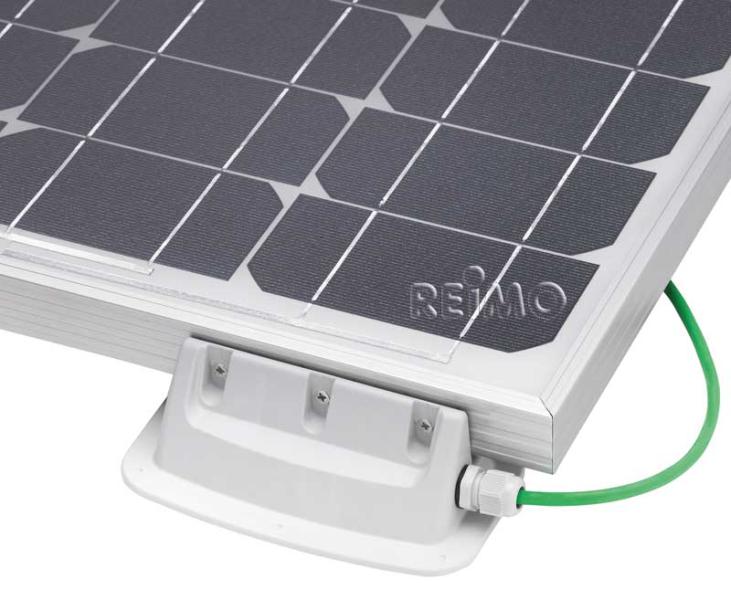 Súprava držiakov Solar (4 ks) s integrovaným priechodom cez strechu, sivá