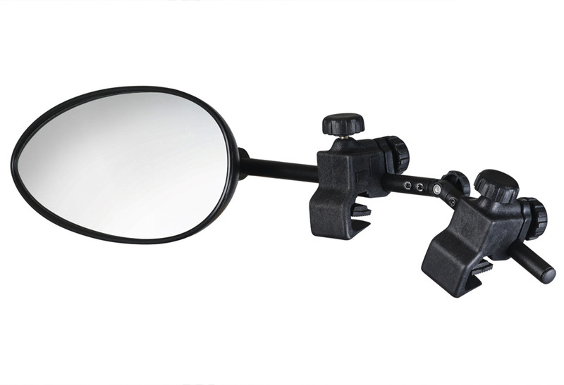 Zrkadlo pre karavan s farebnými bezpečnostnými pruhmi