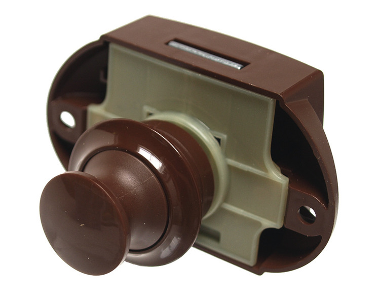 Zámok na nábytok Push Lock – hnedý