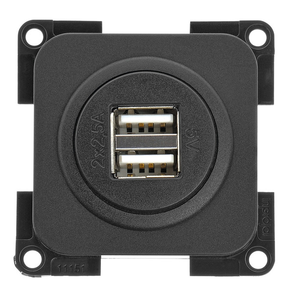USB double charging socket colour: slate grey