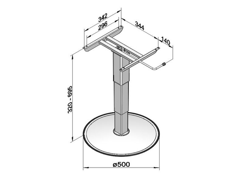 Jednoslúpový zdvíhací stôl 320 - 695 mm</p>