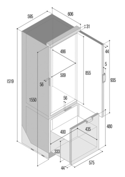 Kompresorová chladnička Slim 250 CHR - 250 l - čierna</p>