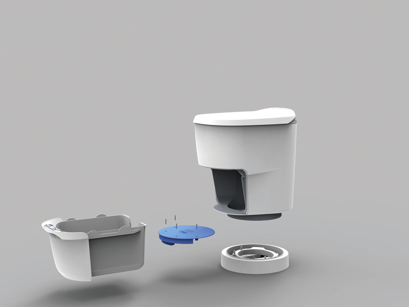 Clesana C1 - waterless toilet with round base