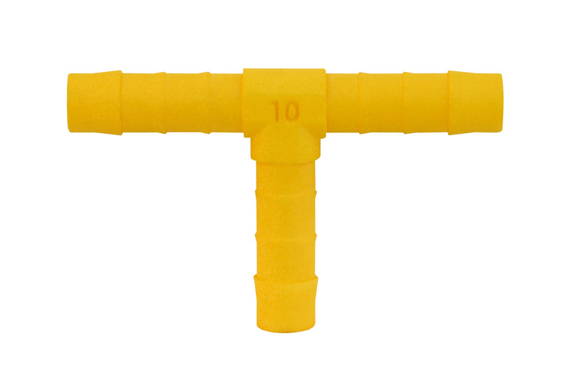 T-connector for 10mm hose 2pcs white yellow