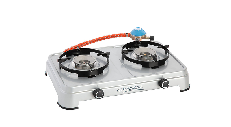 Plynový varič Campingaz Camping Cook s hadicou a regulátorom pre kartušu CV, 2-horák</p>