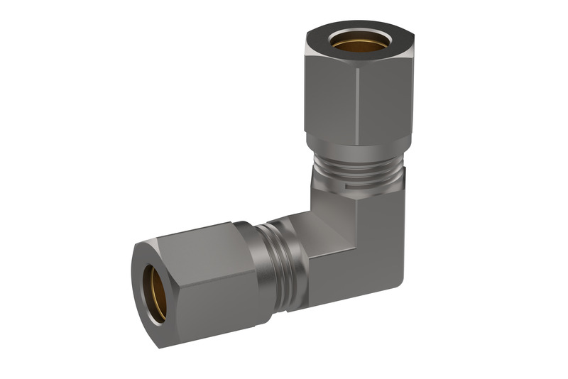 DREHMEISTER Rúrková spojka s rezaným krúžkom, ohnutá o 90° – 10 mm