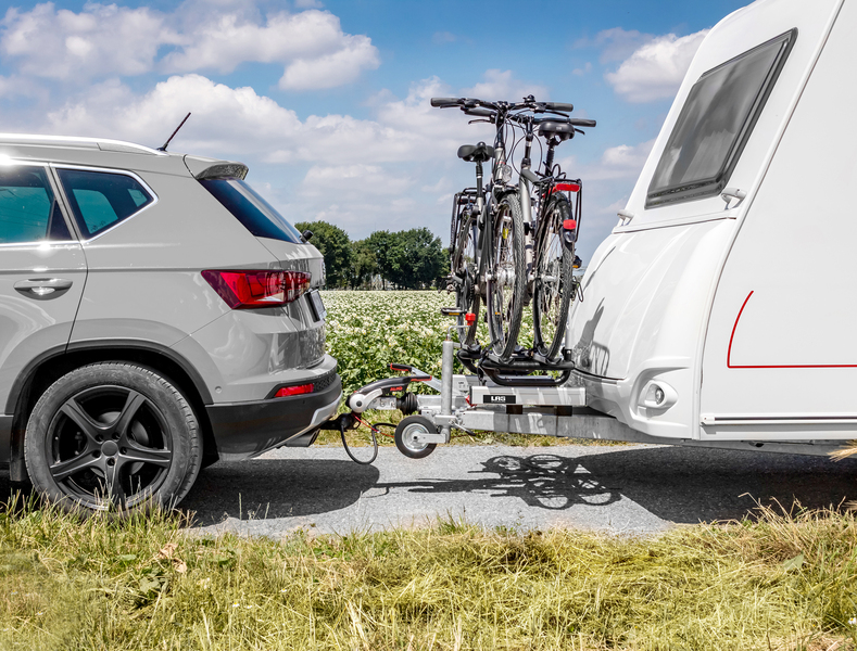 Nosič bicyklov LAS BC260 na ťažné zariadenie karavanu, 2 kolesá