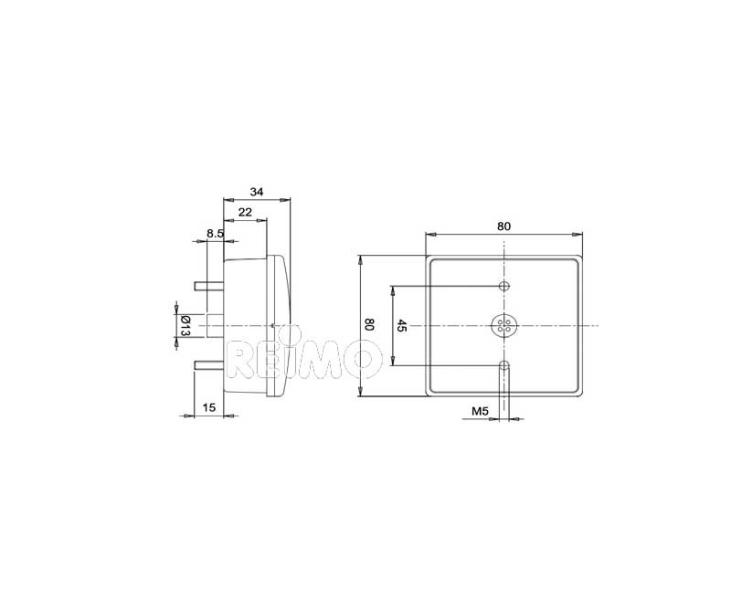 LED zadné hmlové svetlo, číre, 12 V, 3 W, IP67, kábel 500 mm