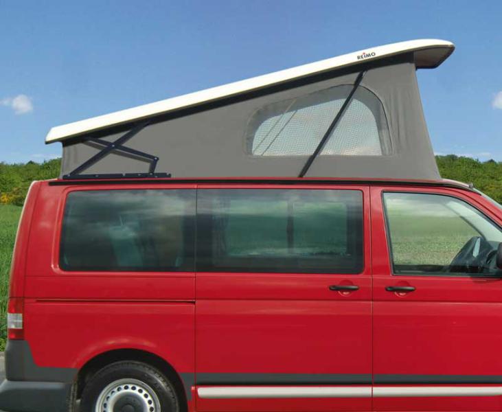 Superplochá strešná posteľ VW T5 / T6 / T6.1 Transporter KR – zdvihnutá vpredu