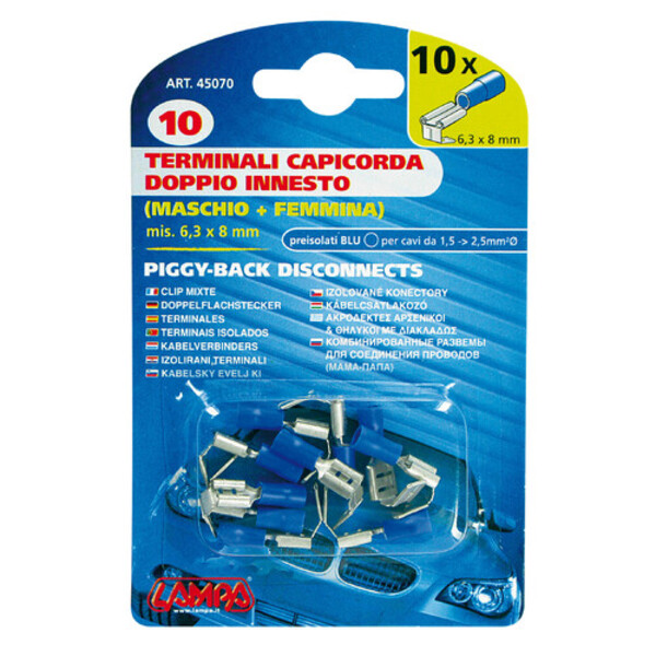 Dvojitá plochá zástrčka modrá </p>