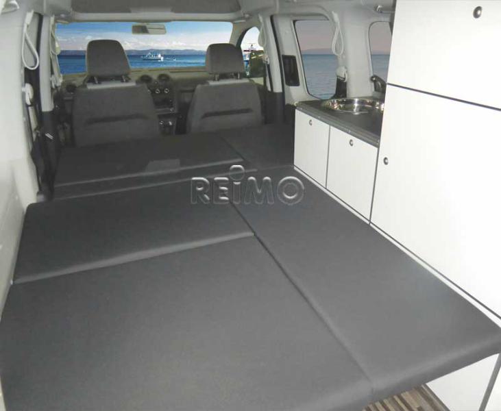 Kempingová posteľ so sklopnou lavicou pre VW CADDY Maxi & Camp, rok výroby 8/2010 až 8/2020