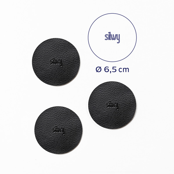 Kovové nano-gélové podložky; sada 4 ks, čierne, Ø 6,5 cm
