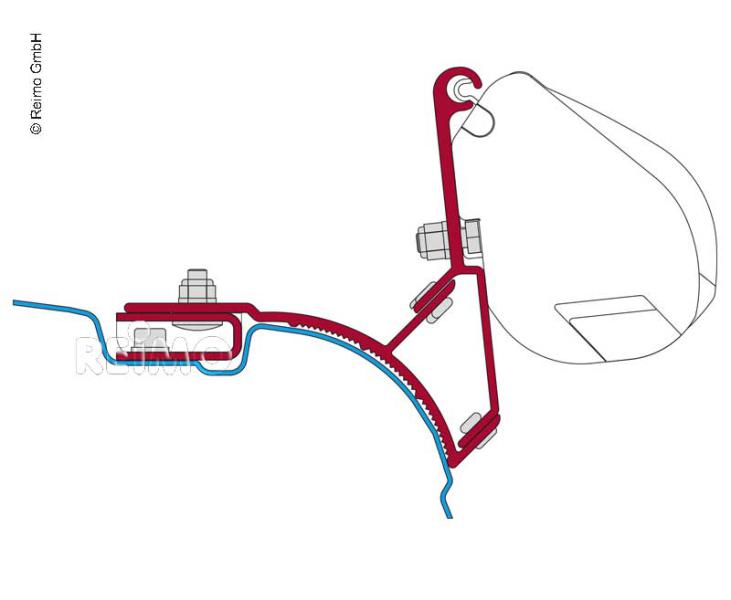 Adaptér Fiamma pre VW-T5 Multivan alebo Transporter pre markízu Fiamma F35 UK Versio