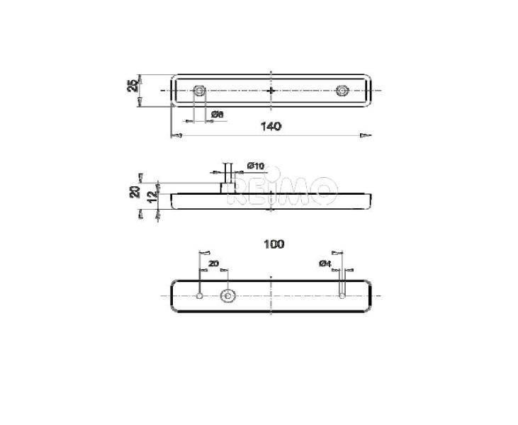 LED bočné smerové svetlo, 12 V, 0,6 W, žlté, kábel 250 mm, IP67
