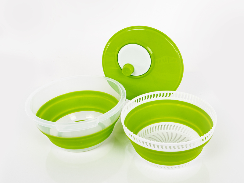 Skladací odstredivka na šalát s vekom vrátane sitka a misky - biela/zelená</p>