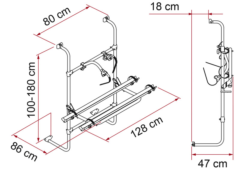 Hliníkový zadný nosič Carry Bike Caravan Universal, pre 2 bicykle