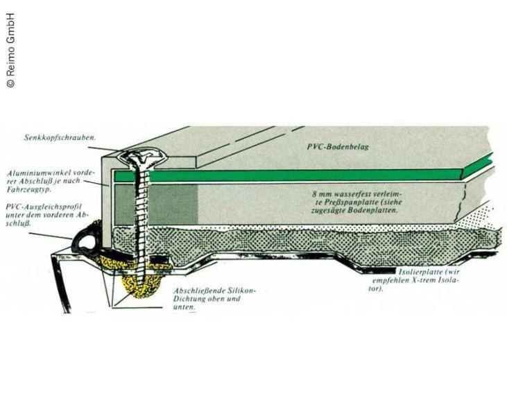 Jednodielna podlahová doska pre VW T2 a T3 – dekor „lodná podlaha“ – 156 x 155 cm