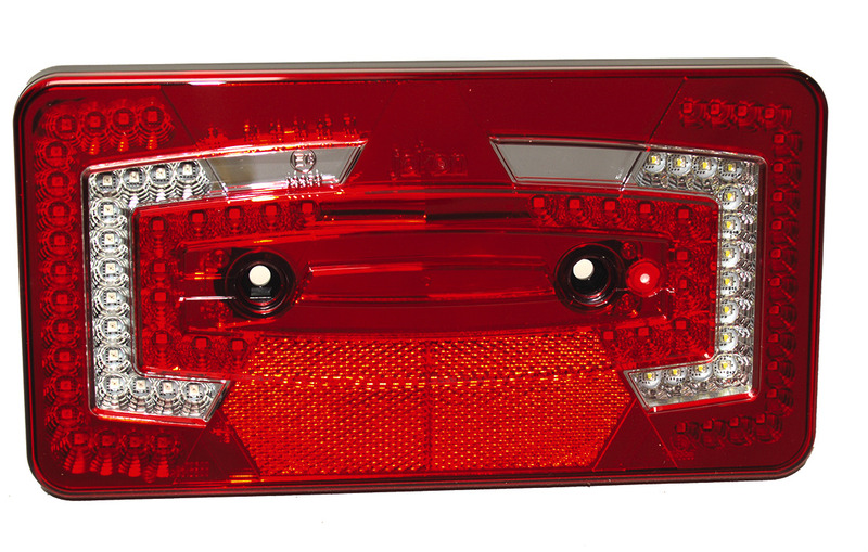Multifunkčné svetlo LED, 9-32 V, pravé červené IP67 so zadným reflektorom</p>