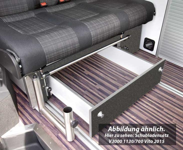 Zásuvka v spálnej lavici V3000, veľkosť 8, Mercedes Vito Trio Style – dekor „Basalt“