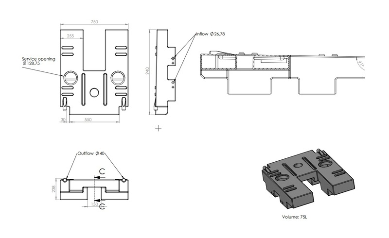Nádrž na odpadovú vodu 75 l pre dodávkové vozidlá Ducato / Jumper / Boxer od roku 2018</p>