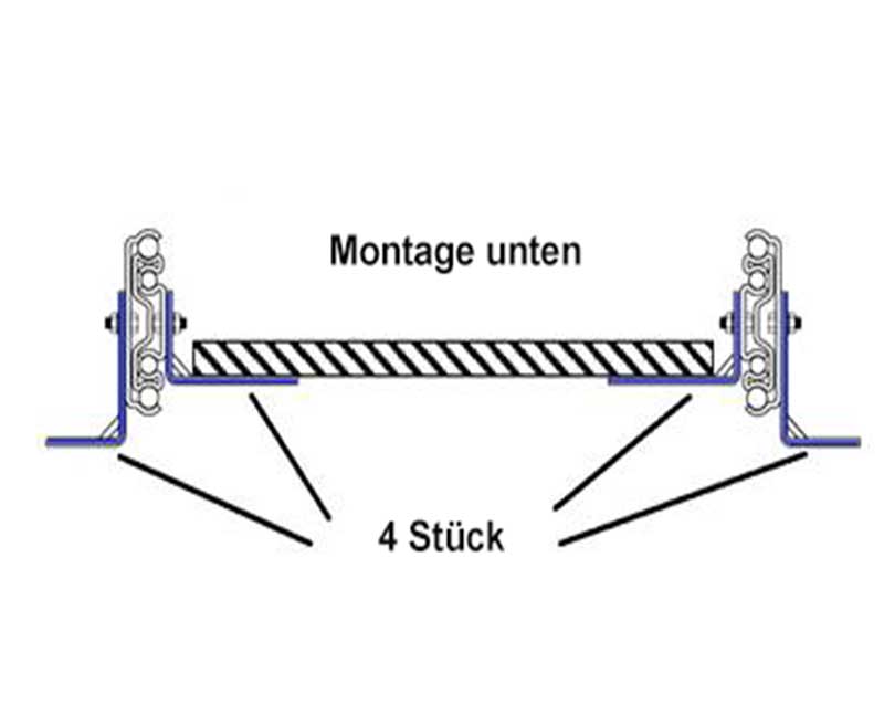 Upevnenie pre celoplošný výsuv, dĺžka: 711 mm, 2x L-konzoly