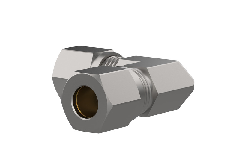 DREHMEISTER Rúrková spojka s rezaným krúžkom, ohnutá o 90° – 10 mm