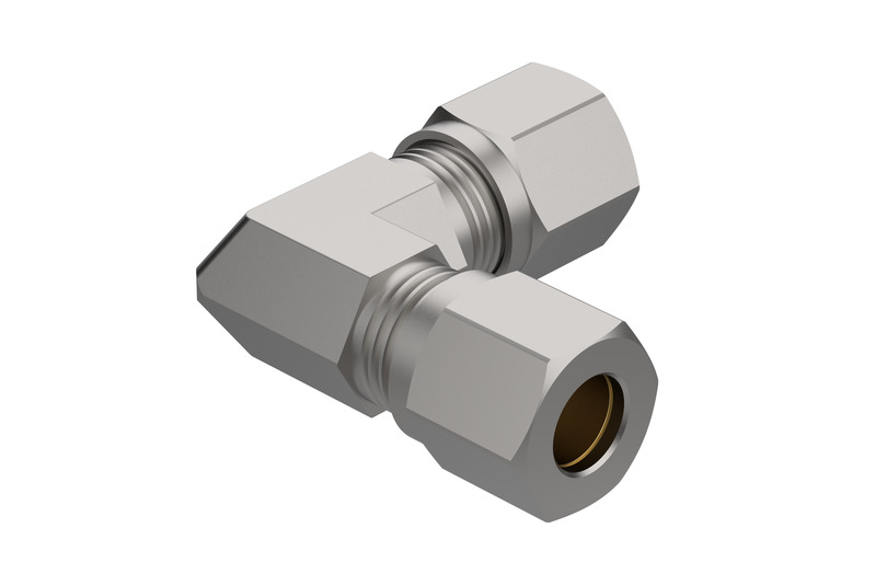 DREHMEISTER Rúrková spojka s rezaným krúžkom, ohnutá o 90° – 10 mm