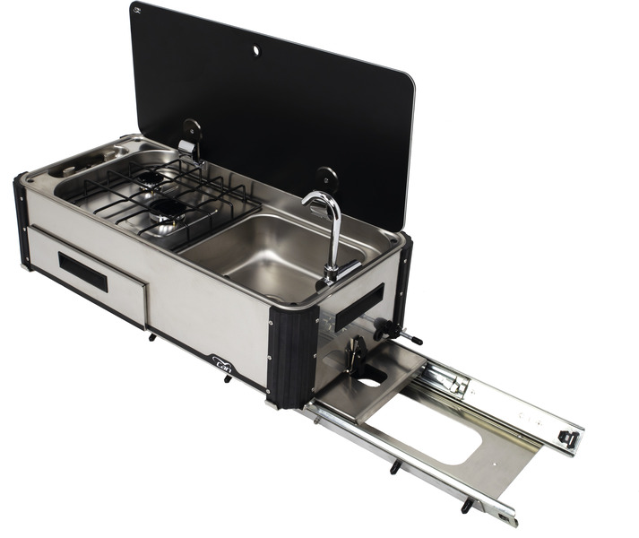 Výsuvná plynová varná doska, 2 horáky s pľuvadlom SL1400.LL