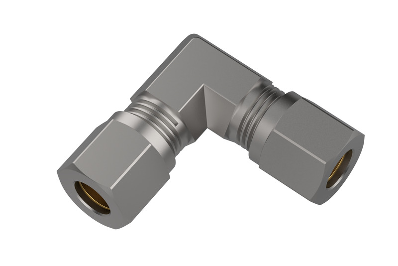 DREHMEISTER Rúrková spojka s rezaným krúžkom, ohnutá o 90° – 10 mm