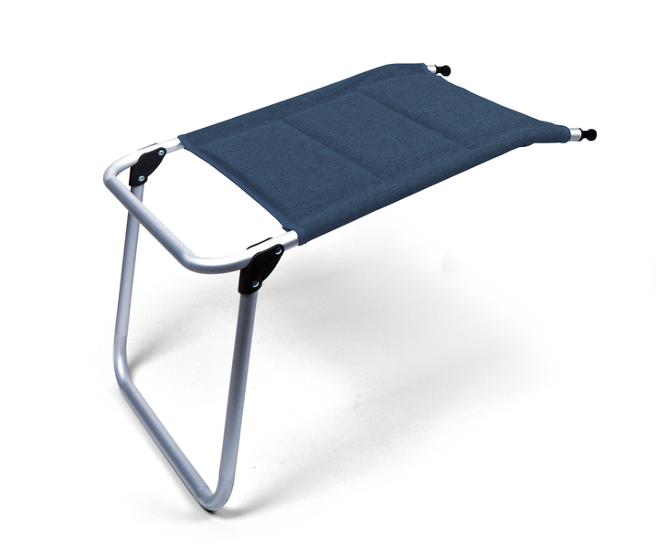 Opierka na nohy MALAGA COMFORT, čalúnená, tmavomodrá, hliníkový rám</p>