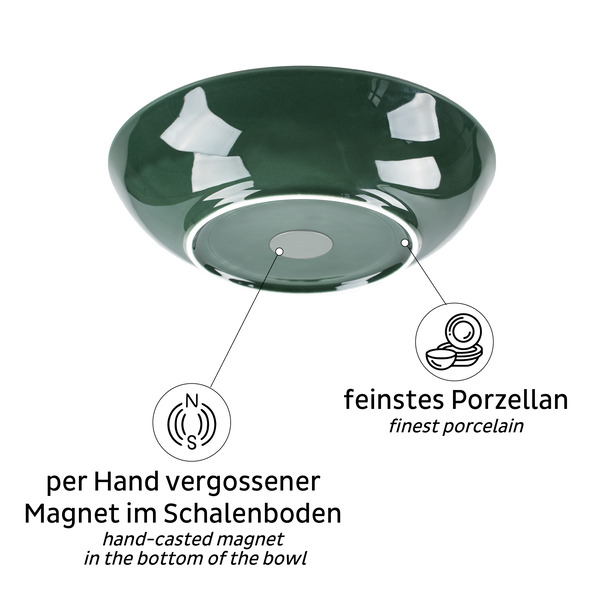 Porcelánová magnetická miska na jedlo - Lesná zelená</p>