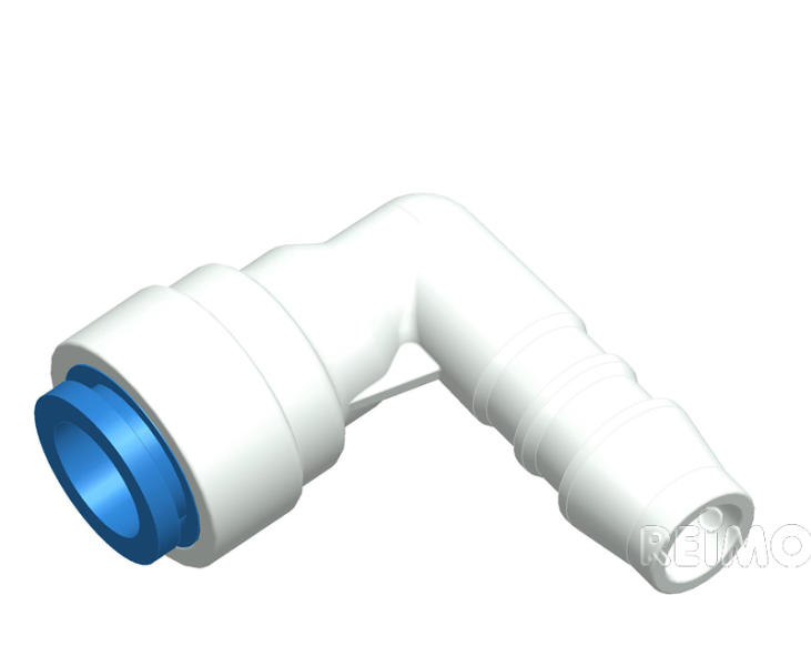 Modrá kolenová prípojka pre 10 mm vodnú hadicu